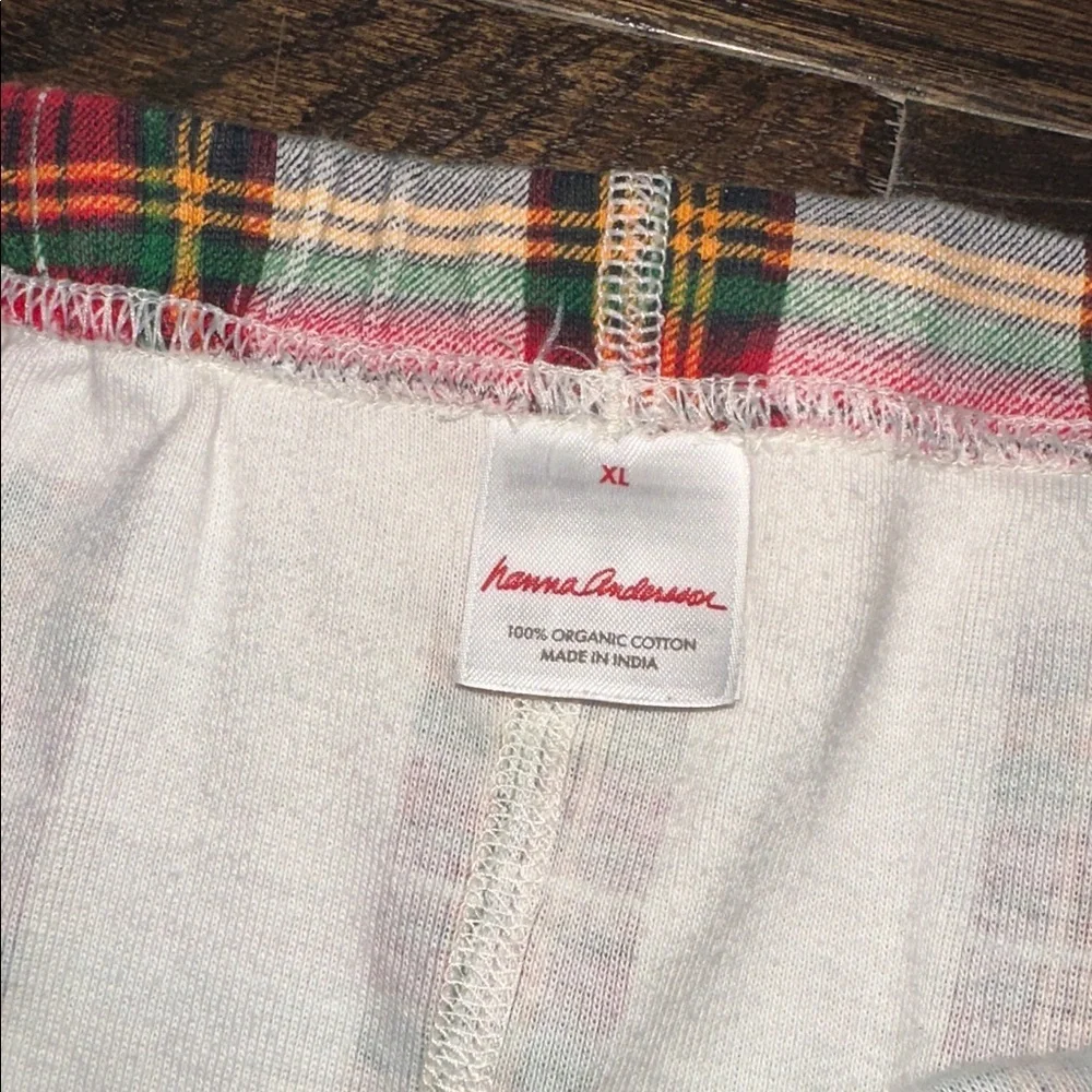 Hanna Andersson Red and White Plaid Pajama Bottoms size XLarge organic cotton
